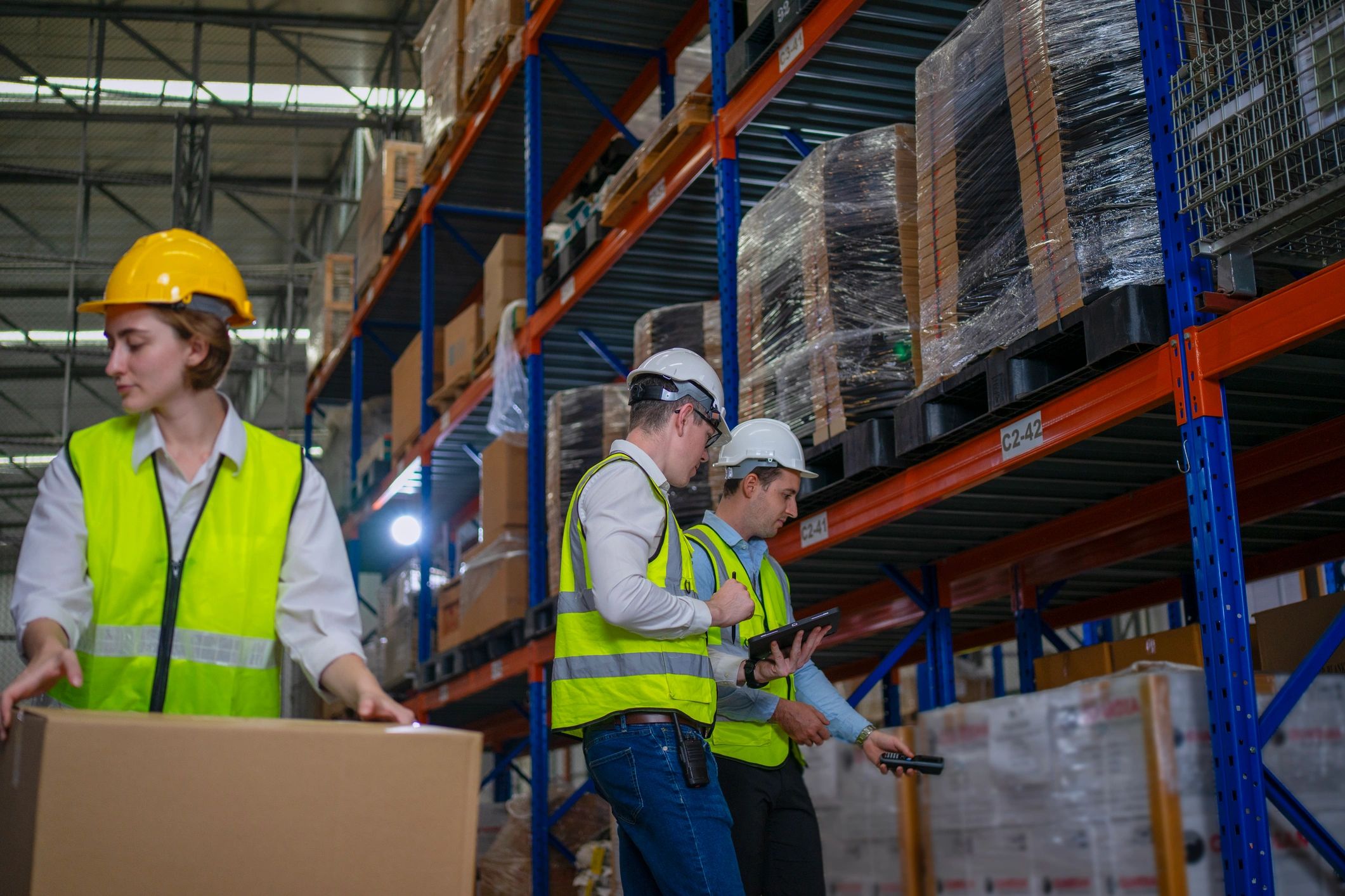 Warehouse team managing inventory and distribution operations