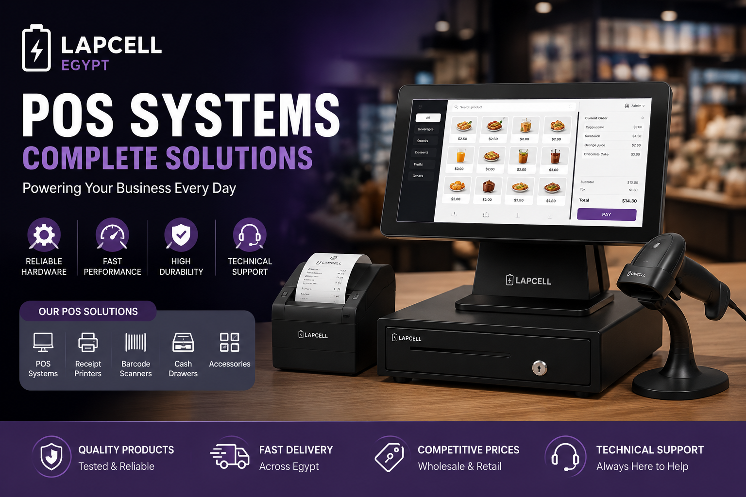 Laptop chargers batteries and POS systems supplier in Egypt