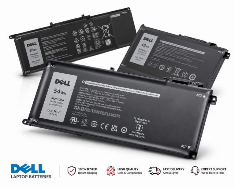 Dell laptop batteries compatible with Latitude, Inspiron, Vostro, Precision and XPS laptops available in Egypt from LapCell Egypt.
