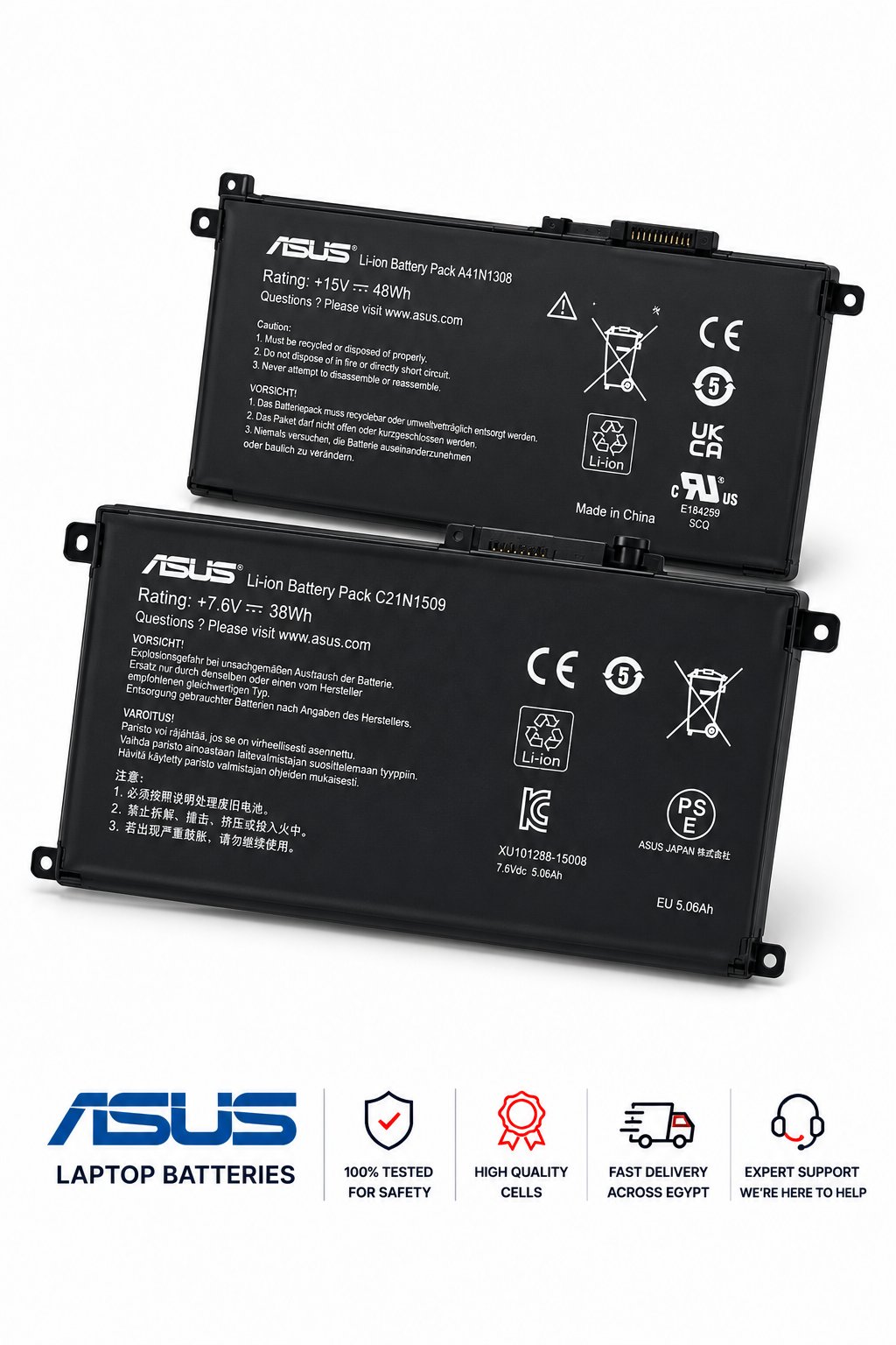 ASUS Laptop Batteries Egypt – High Quality Replacement Batteries for ASUS VivoBook, ZenBook, ROG & TUF | LapCell Egypt
